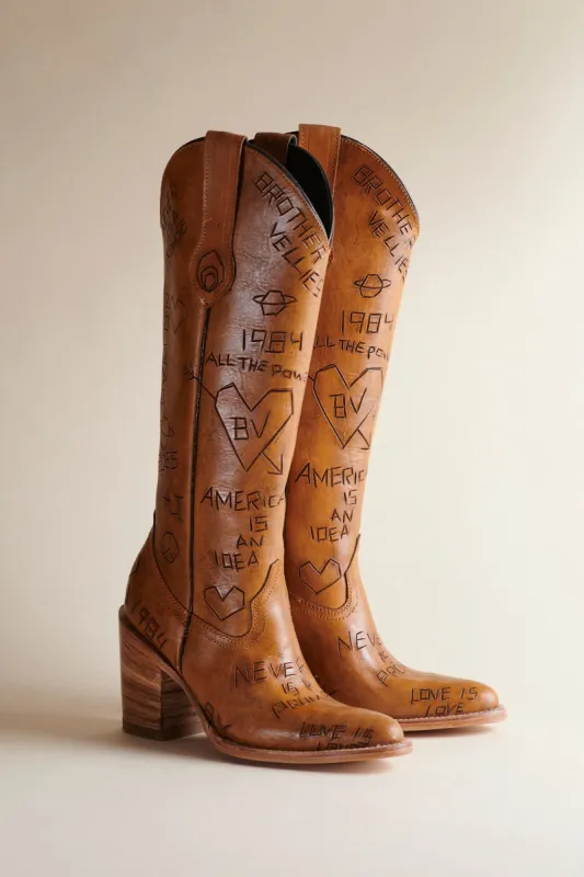 Tree of Life Doodle Cowboy Boot sold by Brother Vellies