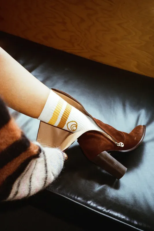 Varsity Sock in Marigold made by Brother Vellies