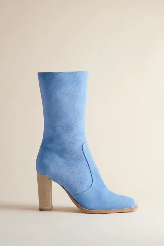 Lauryn Boot in Blue Suede made by Brother Vellies