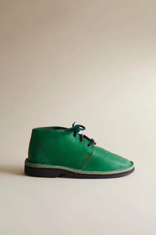 Erongo Vellies in Green Leather sold by Brother Vellies