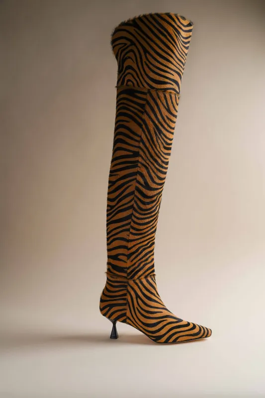 Ronstadt Boot in Honey Zebra sold by Brother Vellies