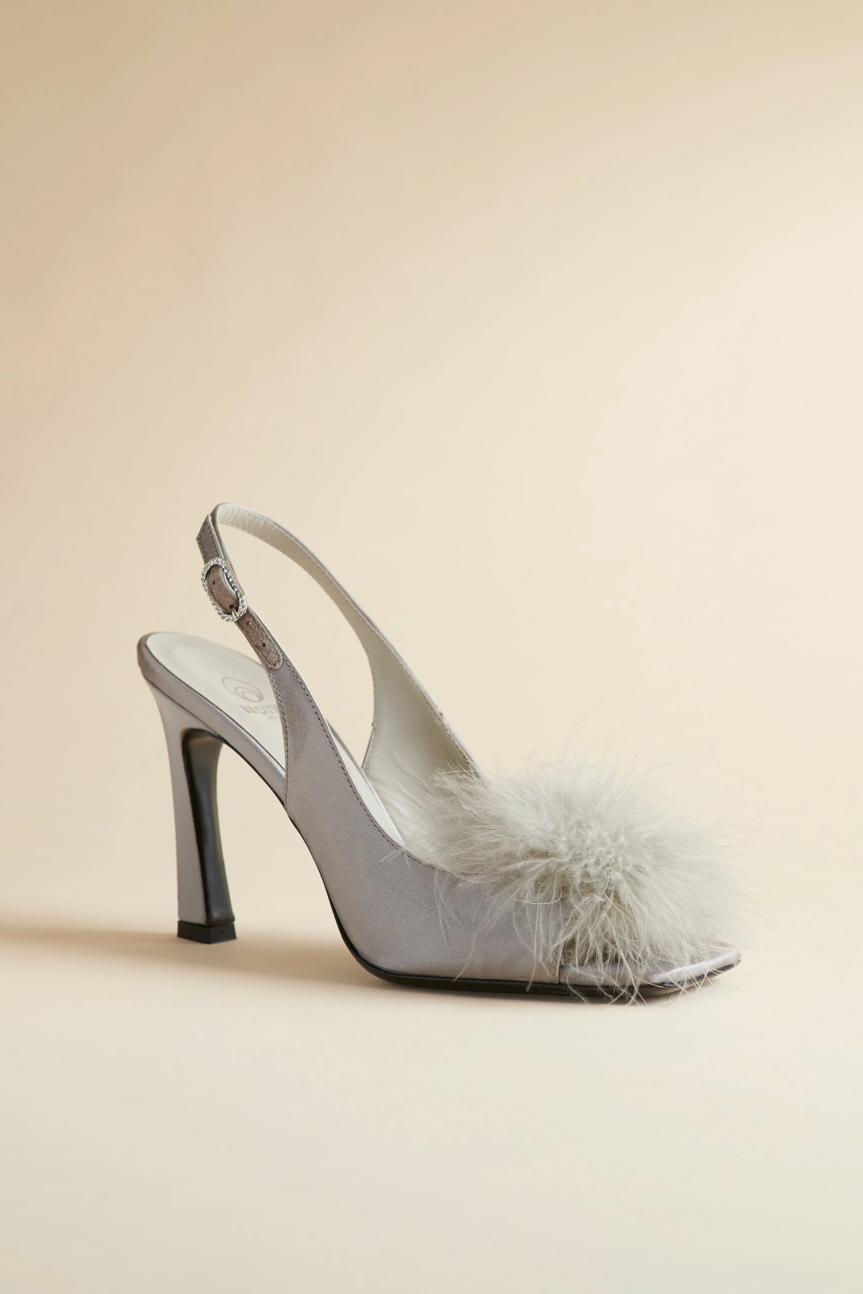 Holly Pump in Grey Satin sold by Brother Vellies