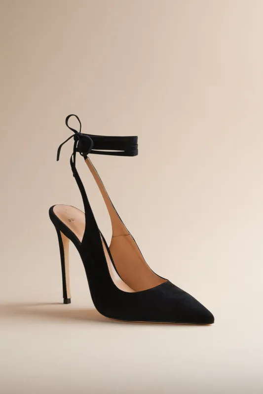 Ribbon Pump in Midnight Suede sold by Brother Vellies