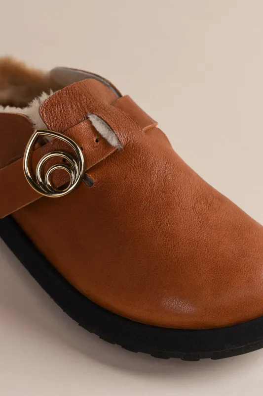 Women's Josh Shoe in Whiskey Shearling sold by Brother Vellies