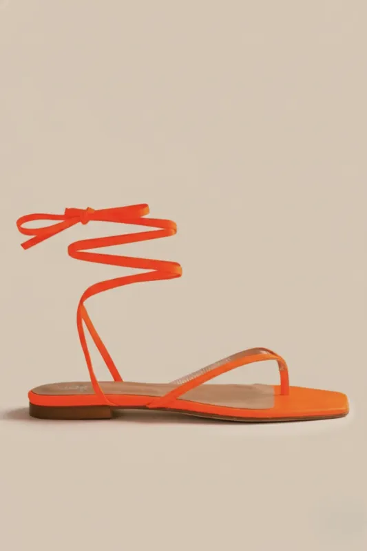 Tyla Sandal in Electric Papaya sold by Brother Vellies