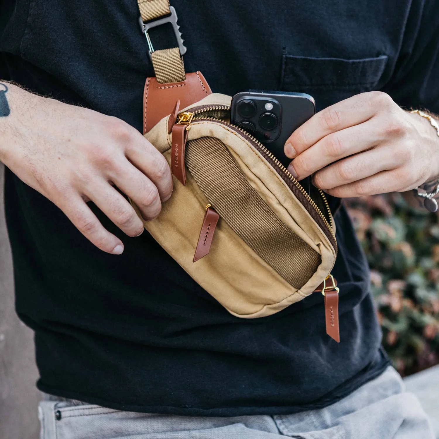 Canyon Crossbody Mini - Slate Grey Waxed Canvas sold by Tanner Goods product image thumbnail 5