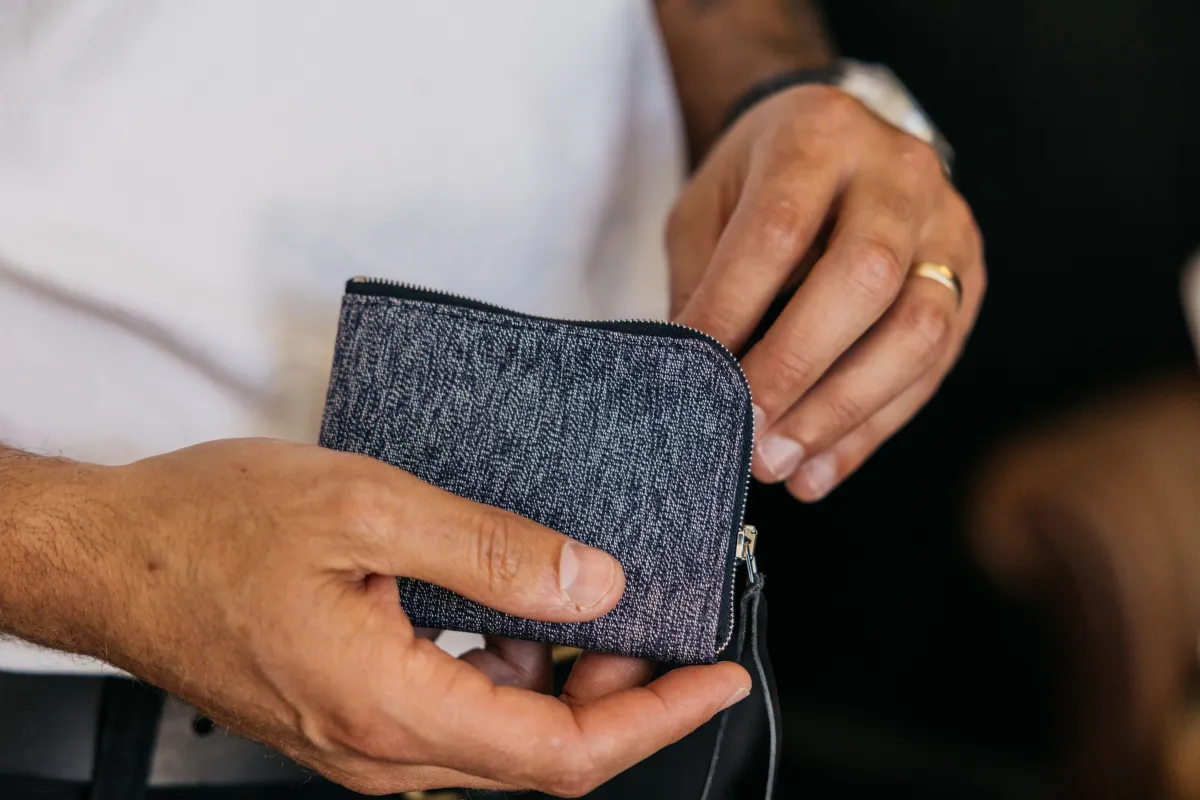 Textile Universal Zip Wallet - Indigo Salt and Pepper sold by Tanner Goods