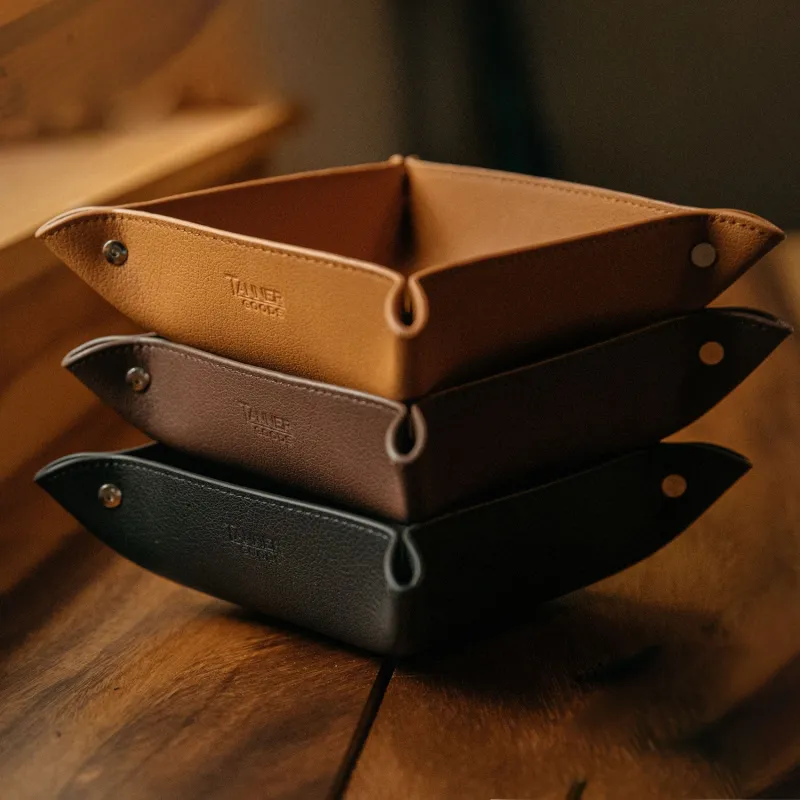 Recycled Leather Valet Tray - Saddle Tan sold by Tanner Goods