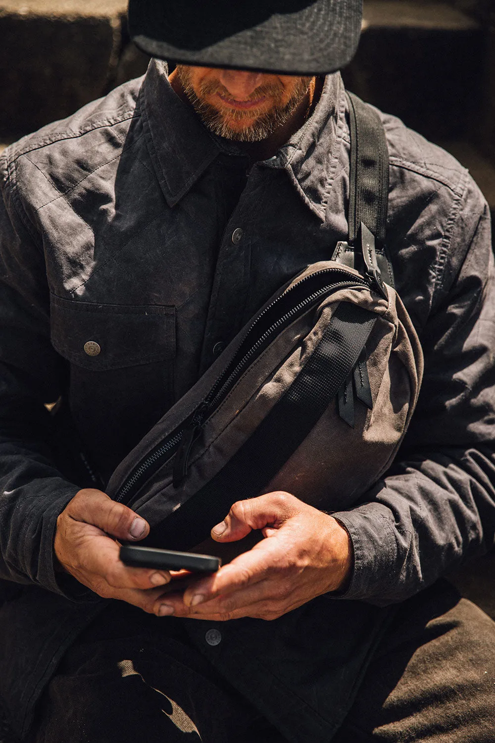 Canyon Crossbody Pack - Slate Grey (Waxed Canvas) sold by Tanner Goods product image thumbnail 5