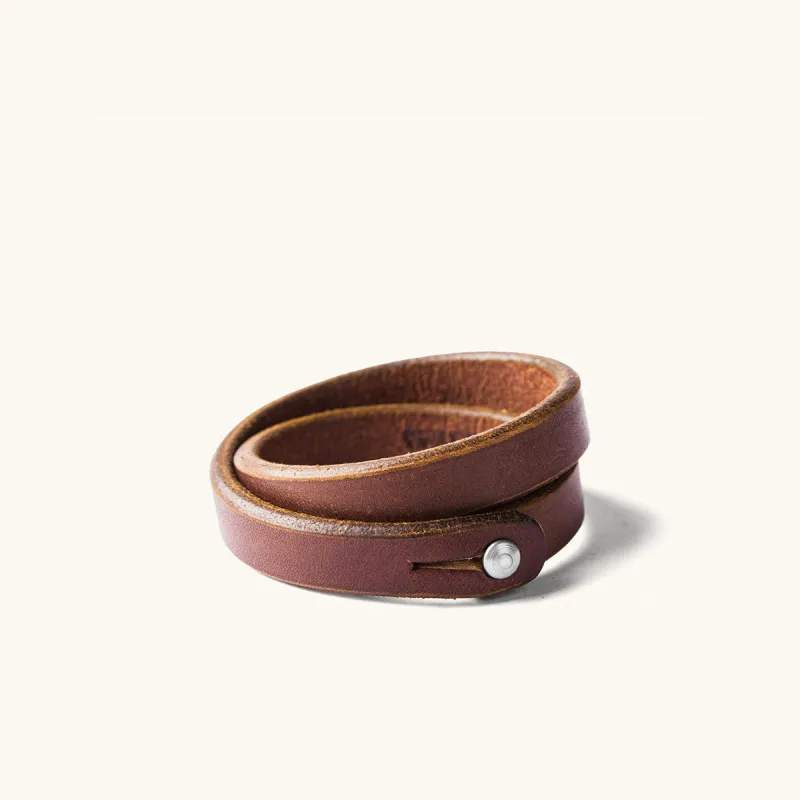 Double Wrap Wristband - Cognac made by Tanner Goods