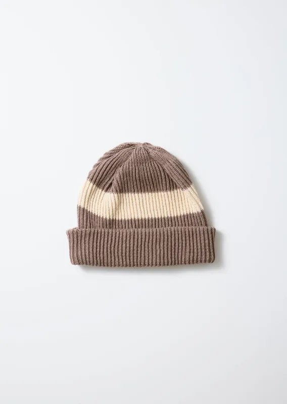 Cotton Flax Stripe Beanie - Mocha sold by Tanner Goods