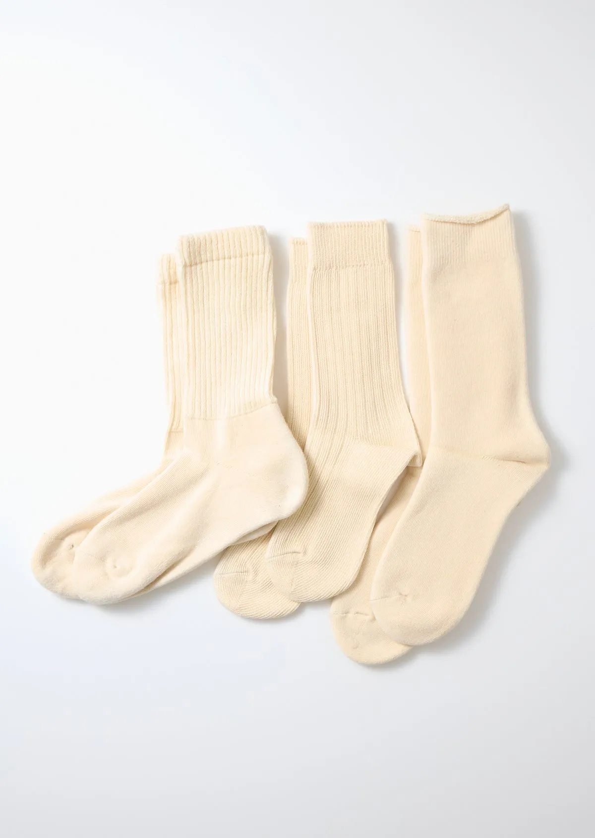 Organic Daily 3 Pack Crew Socks - Ecru sold by Tanner Goods