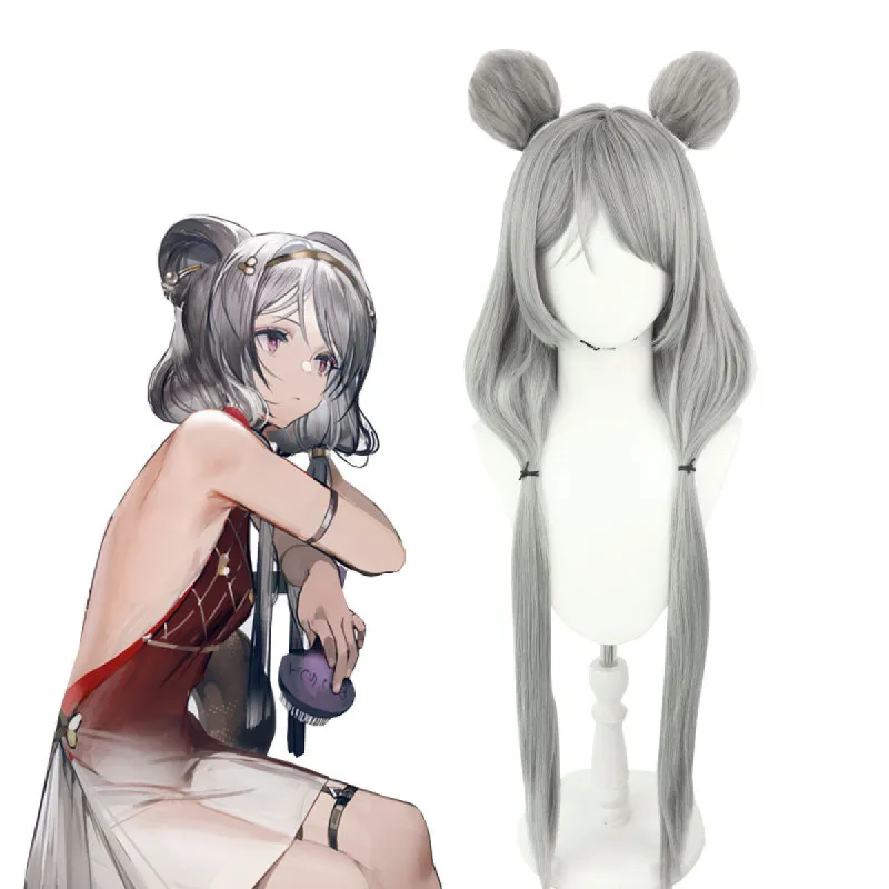 Arknights Lin Yühsia Long Grey Cosplay Wig sold by Lemail wig