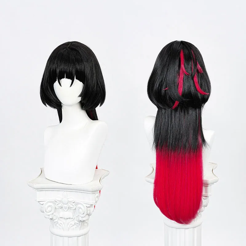 Zenless Zone Zero Jane Doe Black mixed Red Long Cosplay Wig sold by Lemail wig product image thumbnail 2