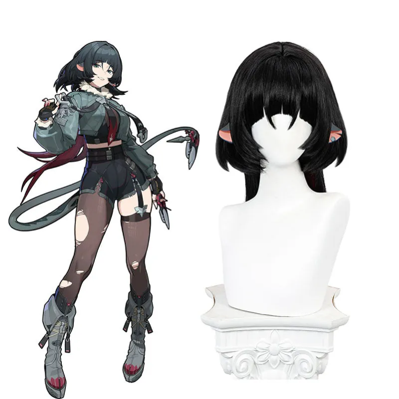 Zenless Zone Zero Jane Doe Black mixed Red Long Cosplay Wig sold by Lemail wig