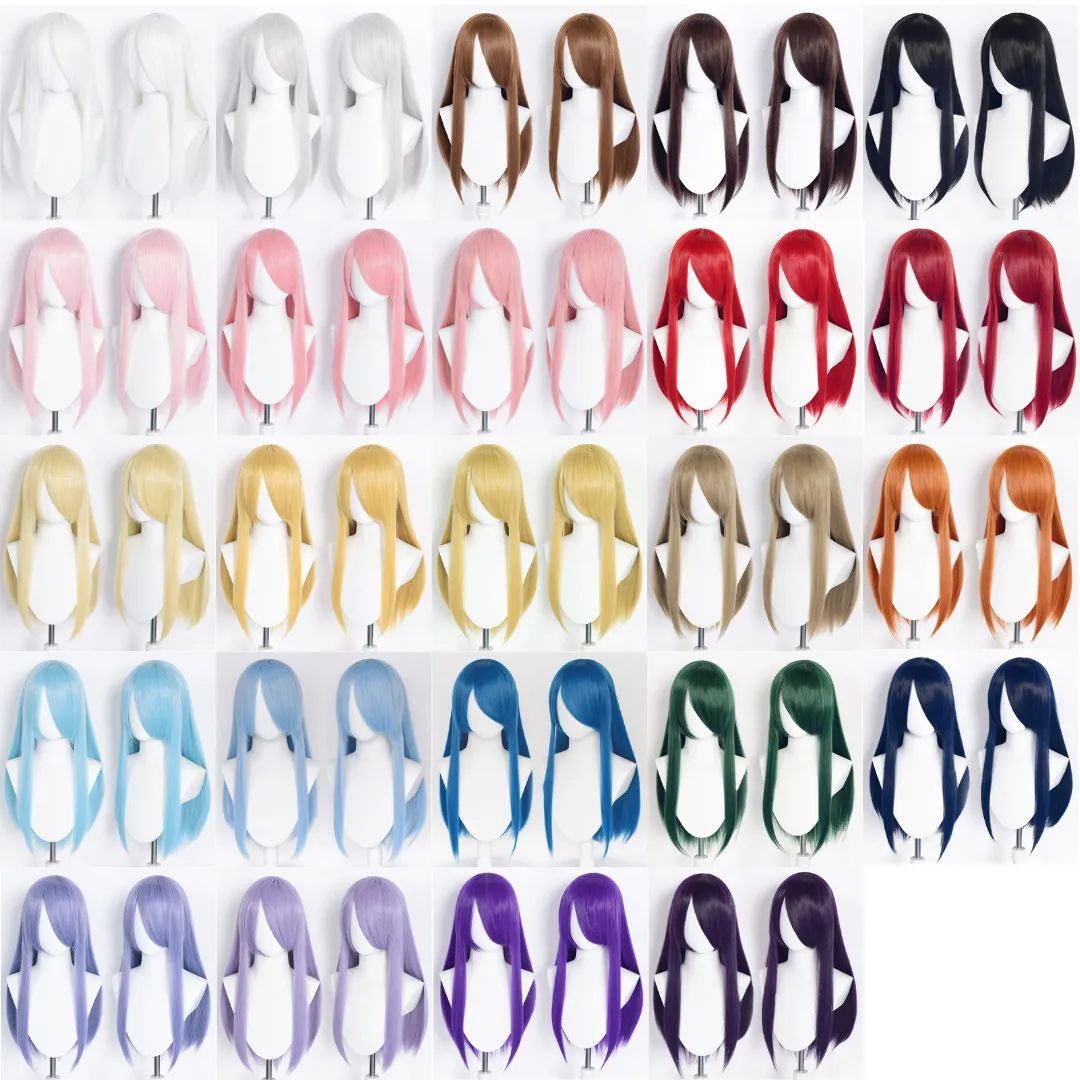 24 Colors 60cm Long Straight Colorful Basic Cosplay Wigs sold by Lemail wig