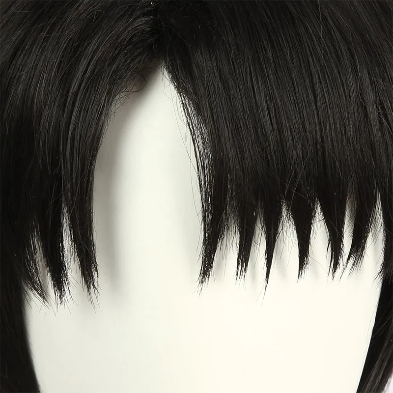 Anime Attack on Titan Levi Captain Short Straight Black Cosplay Wigs sold by L-email wig product image thumbnail 4