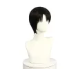 Anime Attack on Titan Levi Captain Short Straight Black Cosplay Wigs sold by L-email wig