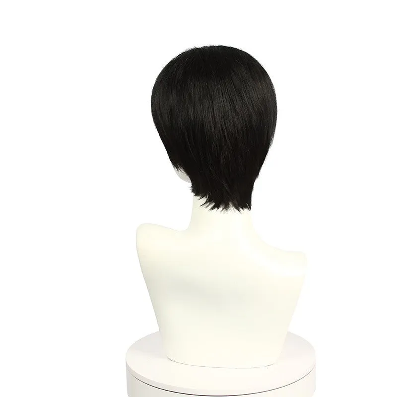 Anime Attack on Titan Levi Captain Short Straight Black Cosplay Wigs sold by L-email wig product image thumbnail 3