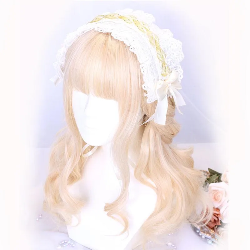 65cm Lolita Medium Long Blonde Long Curly Princess Wigs sold by Lemail wig product image thumbnail 5