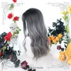 Harajuku Soft Girl Gentle Grey Long Curly Lolita Wig sold by Lemail wig