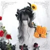Harajuku Soft Girl Gentle Grey Long Curly Lolita Wig sold by Lemail wig