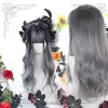 Harajuku Soft Girl Gentle Grey Long Curly Lolita Wig sold by Lemail wig