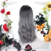 Harajuku Soft Girl Gentle Grey Long Curly Lolita Wig sold by Lemail wig