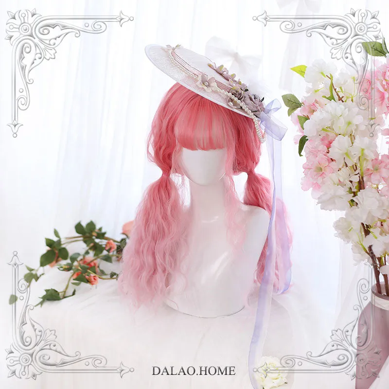 Harajuku Soft Girl Cherry Pink Long Curly Lolita Wig sold by L-email wig product image thumbnail 2
