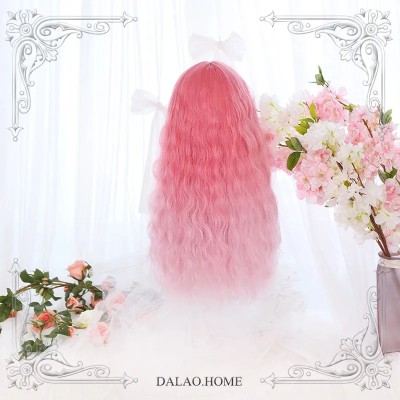 Harajuku Soft Girl Cherry Pink Long Curly Lolita Wig sold by L-email wig product image thumbnail 5