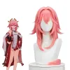 Genshin Impact Guuji Yae Miko Cosplay Costume And Pink Long Wig Kit sold by Lemail wig