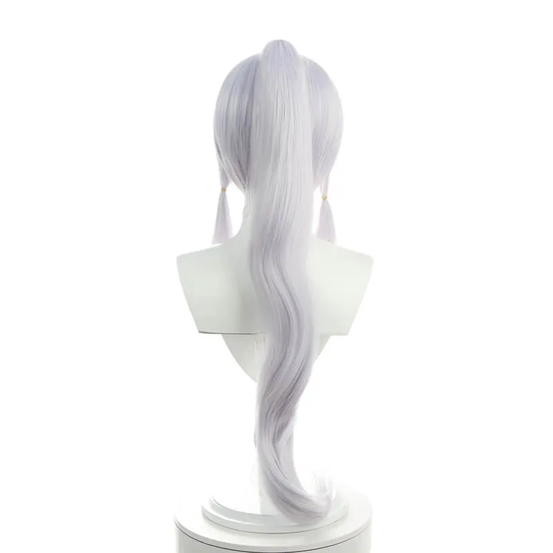 Genshin Impact Ayaka Long Gray Mixed Blue Ponytail Cosplay Wigs sold by Lemail wig product image thumbnail 4