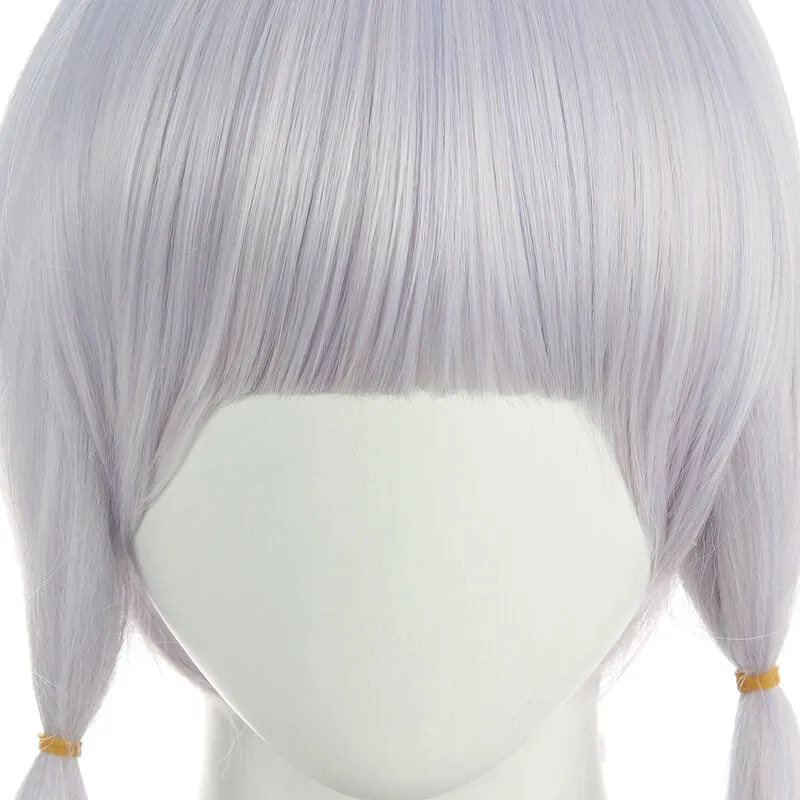 Genshin Impact Ayaka Long Gray Mixed Blue Ponytail Cosplay Wigs sold by Lemail wig product image thumbnail 5