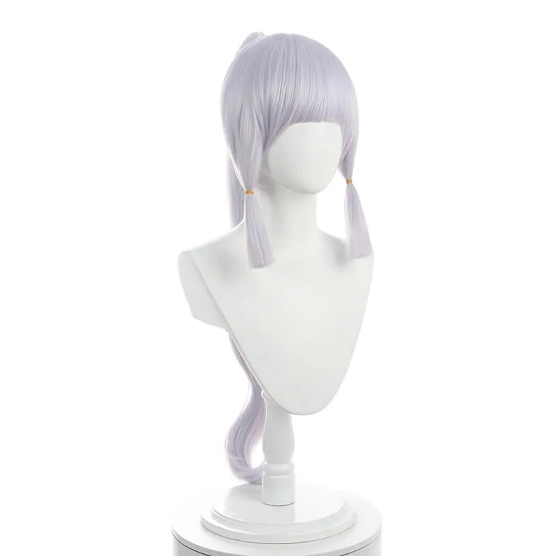 Genshin Impact Ayaka Long Gray Mixed Blue Ponytail Cosplay Wigs sold by Lemail wig product image thumbnail 2