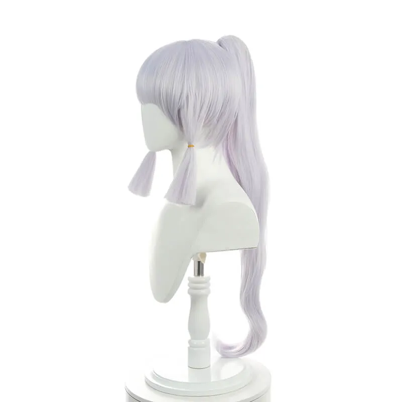 Genshin Impact Ayaka Long Gray Mixed Blue Ponytail Cosplay Wigs sold by Lemail wig product image thumbnail 3