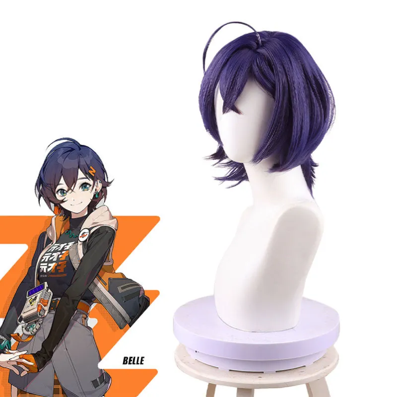 Zenless Zone Zero Belle Female Blue Purple Short Cosplay Wigs sold by Lemail wig