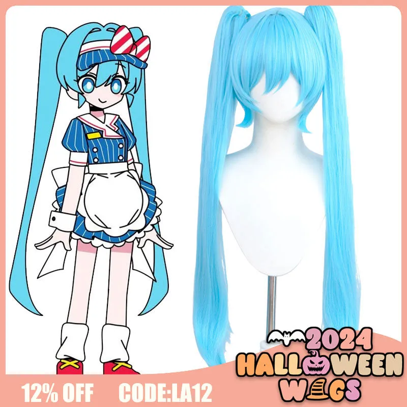 Hatsune Miku Mesmerizer Blue Halloween Cosplay Costume And Long Wig Kit sold by Lemail wig product image thumbnail 5