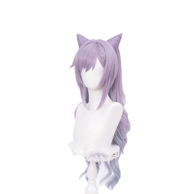 Game Genshin Impact Keqing Long Mixed Purple Ponytail Cosplay Wigs With Ears sold by Lemail wig product image thumbnail 3