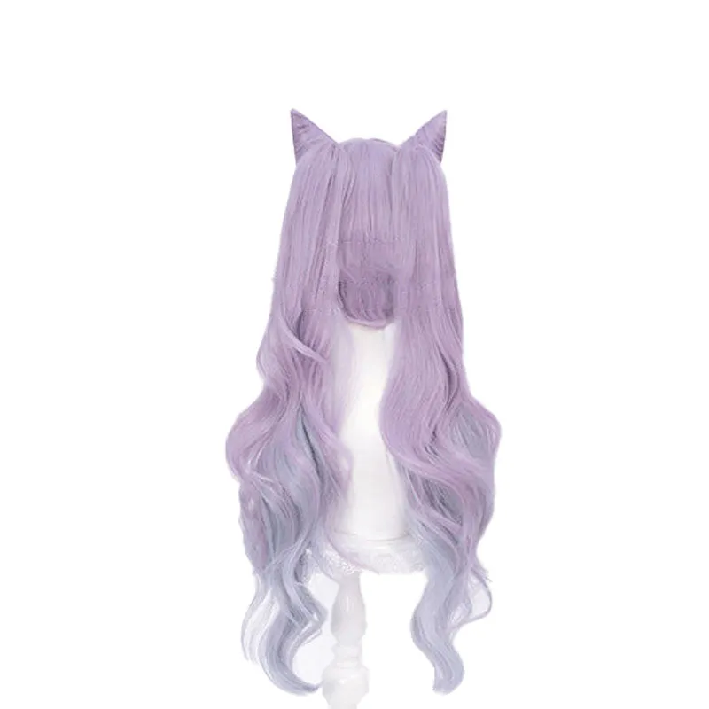 Game Genshin Impact Keqing Long Mixed Purple Ponytail Cosplay Wigs With Ears sold by Lemail wig product image thumbnail 4