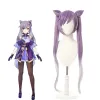 Game Genshin Impact Keqing Long Mixed Purple Ponytail Cosplay Wigs With Ears sold by Lemail wig