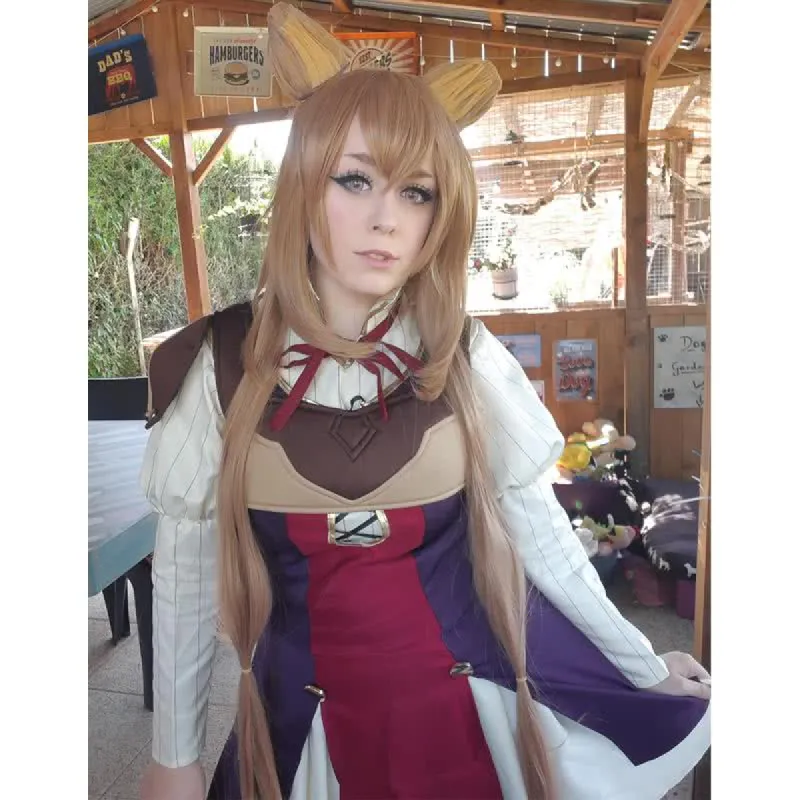 The Rising of the Shield Hero Raphtalia Long Straight Brown Cosplay Wigs With Ears sold by Lemail wig