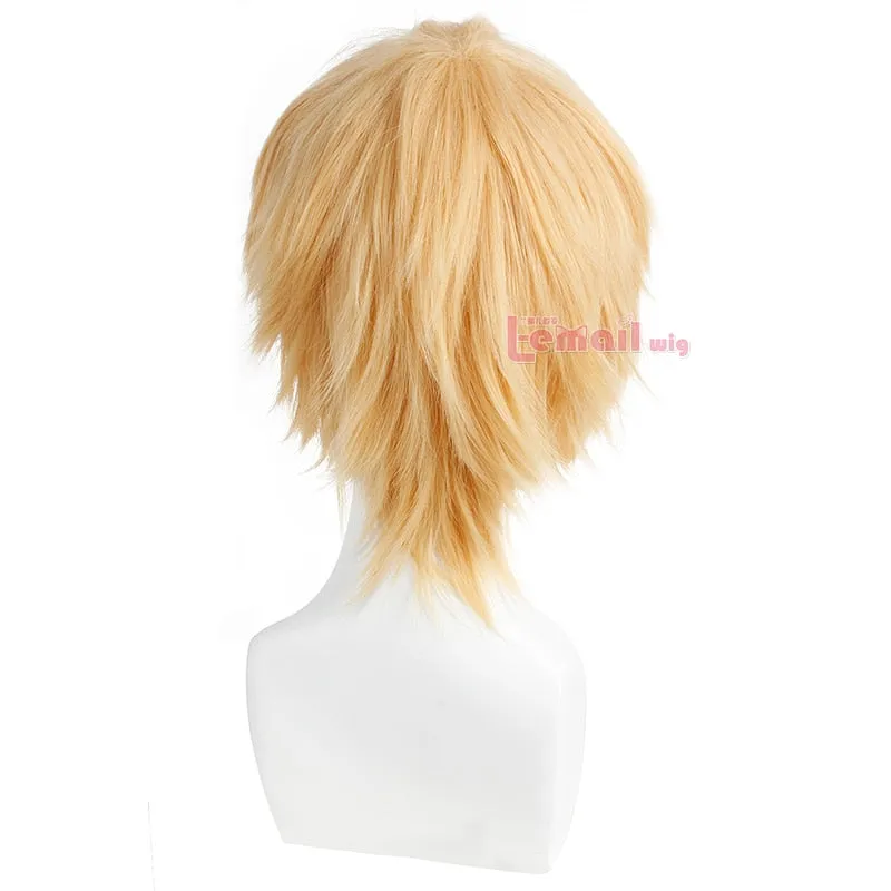 32cm/16.6inches Short Blonde Men Cosplay Wig sold by Lemail wig product image thumbnail 5