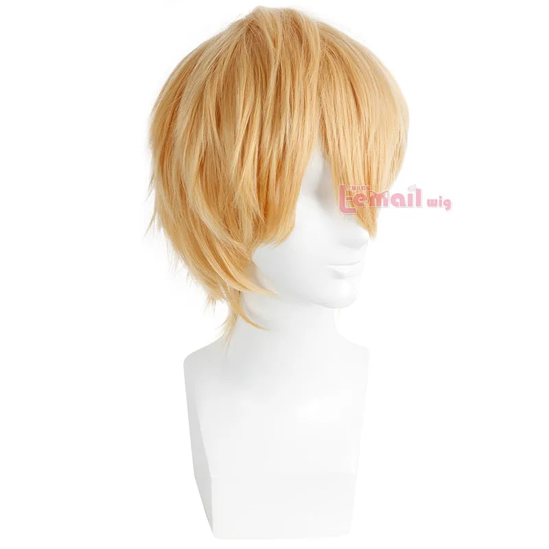 32cm/16.6inches Short Blonde Men Cosplay Wig sold by Lemail wig product image thumbnail 3