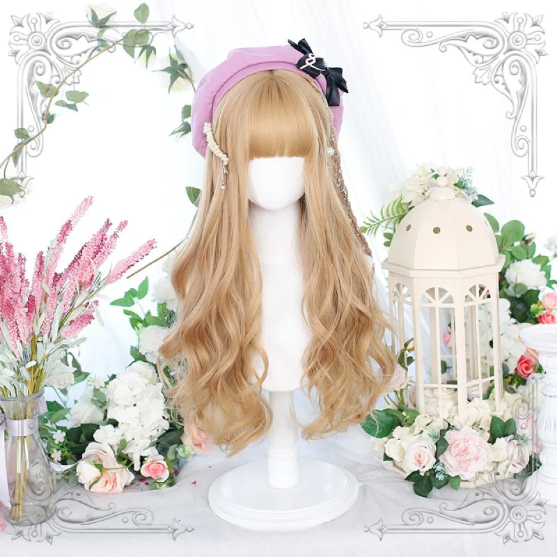 Lolita Blonde Long Curly Cosplay Wig sold by Lemail wig
