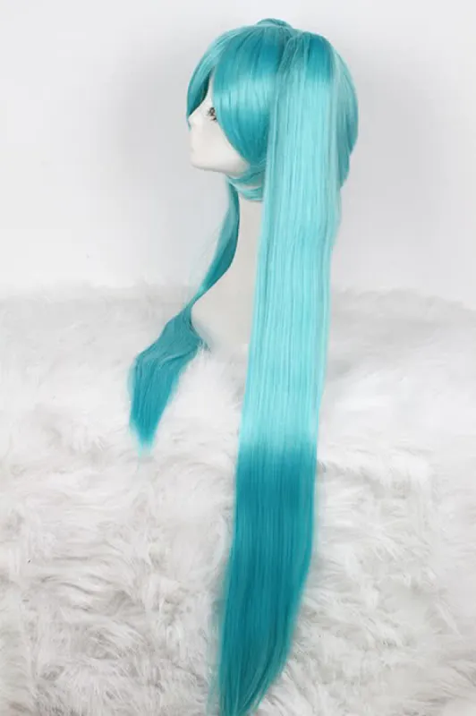 Supper Long Anime Teal Light Blue Long Straight Cosplay Wigs made by L-email wig