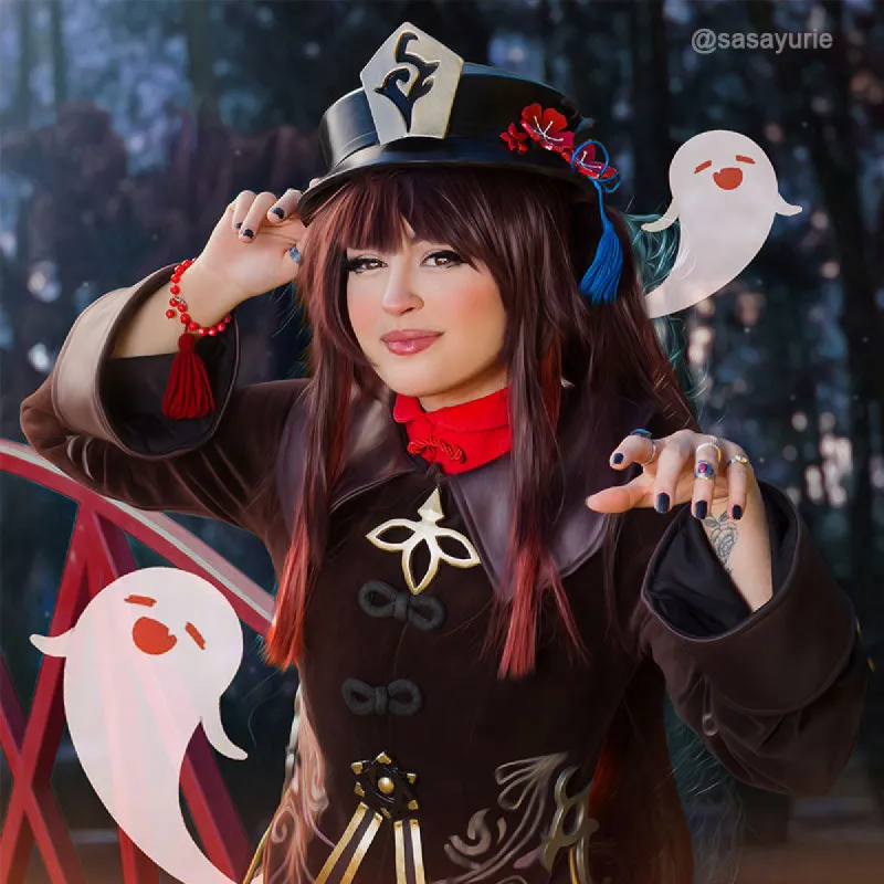 【In stock】Genshin Impact Hutao Cosplay Wig with Bangs Ponytails sold by Lemail wig