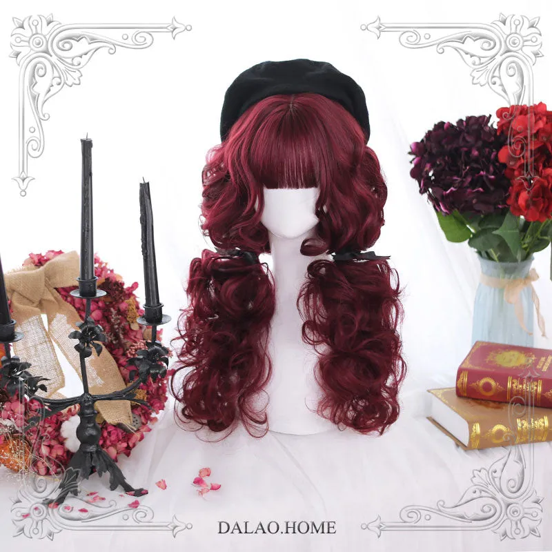 Soft Sister Red Velvet Wool Roll Long Curly Lolita Wig sold by L-email wig