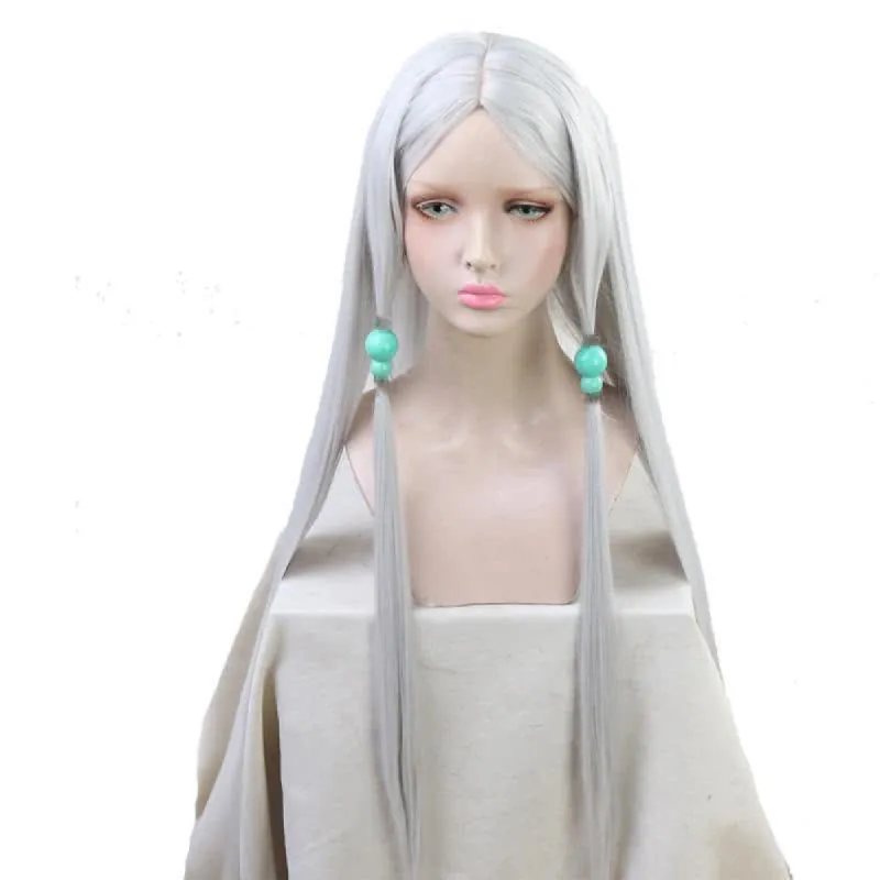 Demon Slayer Rui Spider Mother Silver Long Straight Cosplay Wigs sold by Lemail wig