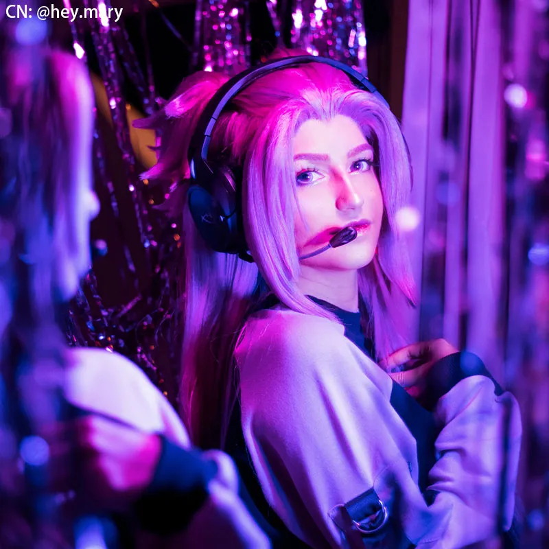 LOL Heartsteel Alune Dark Pink Gradient Purple Cosplay Wig sold by Lemail wig