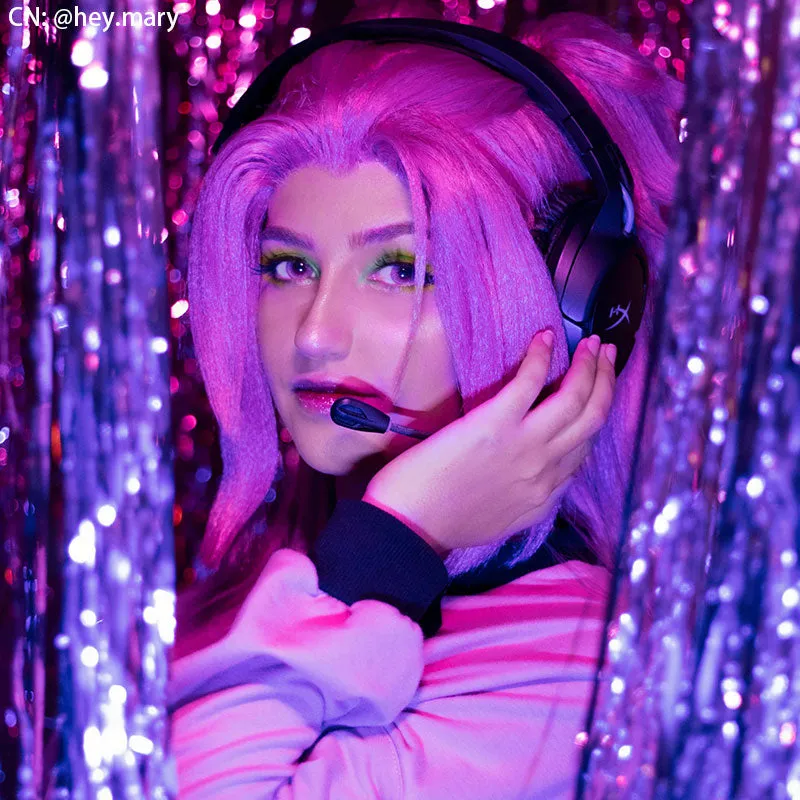 LOL Heartsteel Alune Dark Pink Gradient Purple Cosplay Wig sold by Lemail wig product image thumbnail 3